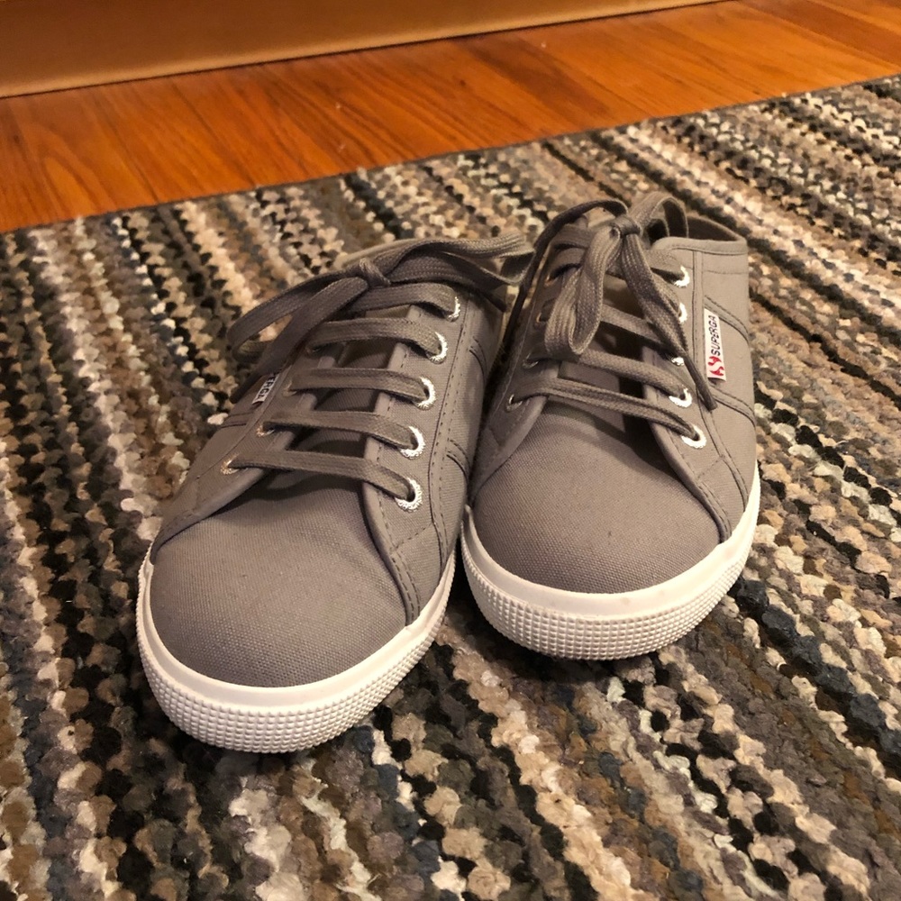 Superga Grey Canvas Mule Sneakers
